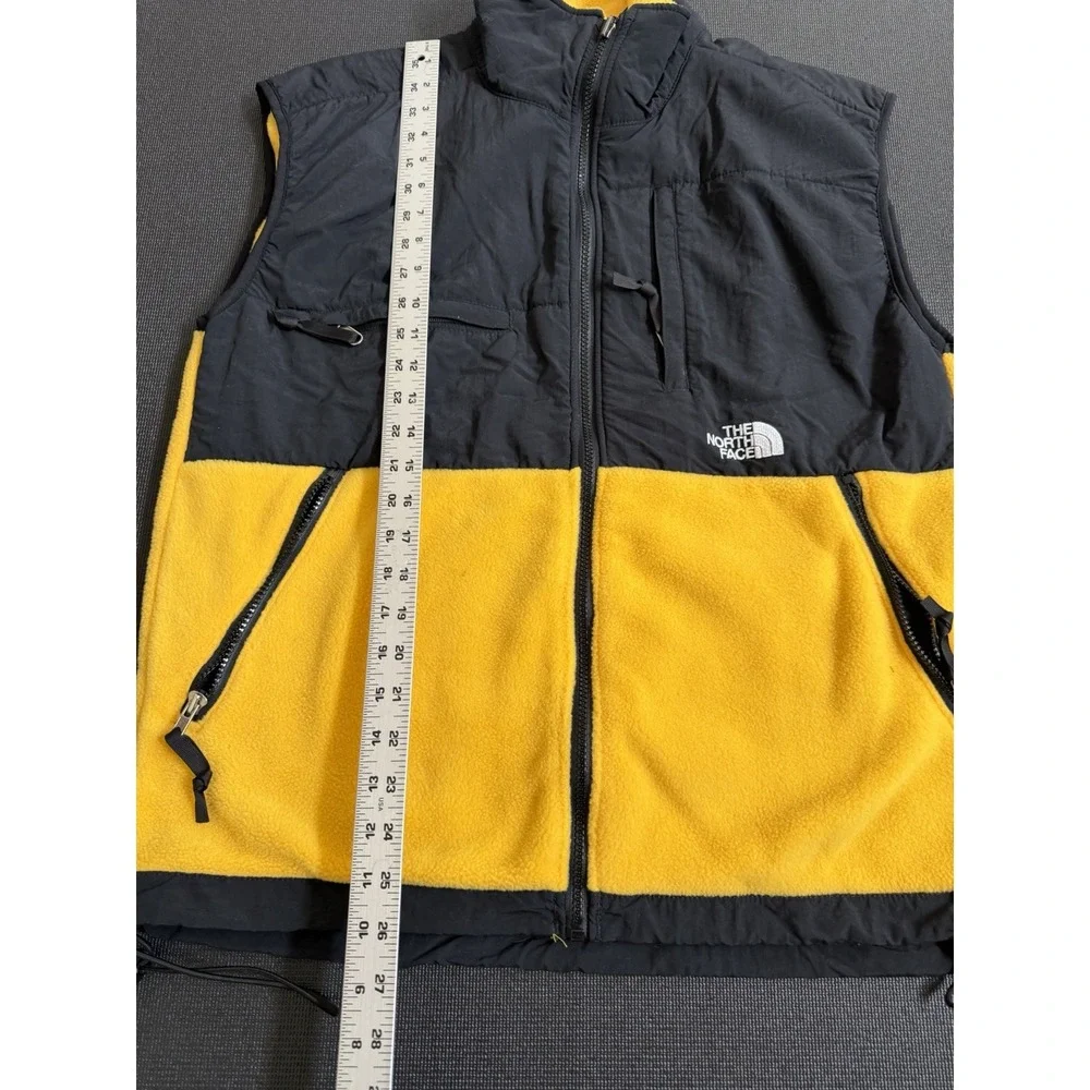 VINTAGE NORTH FACE BLACK YELLOW FLEECE DENALI VEST MEN'S LARGE